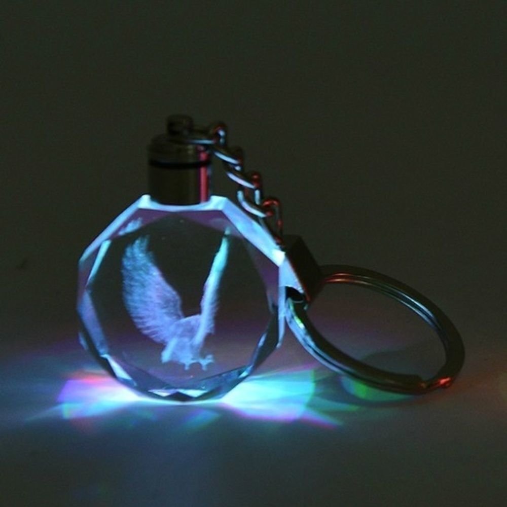 Eagle Crystal Key Chain with LED Light